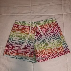 Rainbow Zebra Print PJ Shorts